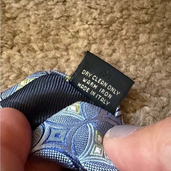 Emenegilda Zenga Blue, Green & Gray Men's Tie - Picture 6 of 7